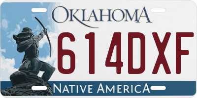 OK license plate 614DXF
