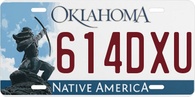 OK license plate 614DXU