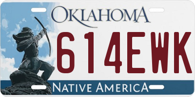 OK license plate 614EWK