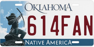 OK license plate 614FAN