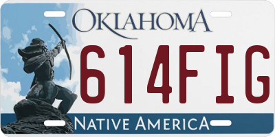 OK license plate 614FIG