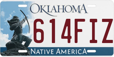 OK license plate 614FIZ