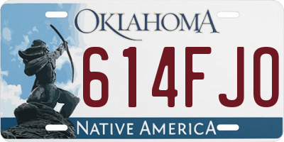 OK license plate 614FJO