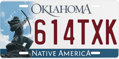 OK license plate 614TXK