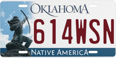 OK license plate 614WSN