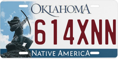 OK license plate 614XNN
