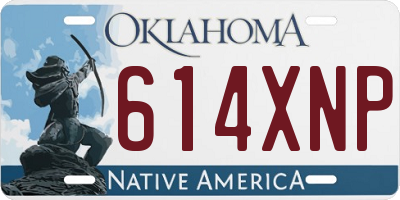 OK license plate 614XNP