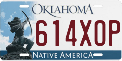 OK license plate 614XOP