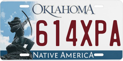 OK license plate 614XPA