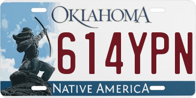 OK license plate 614YPN