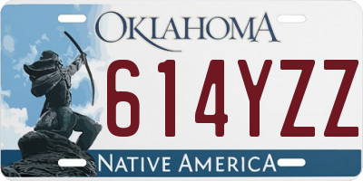 OK license plate 614YZZ