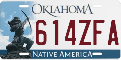 OK license plate 614ZFA