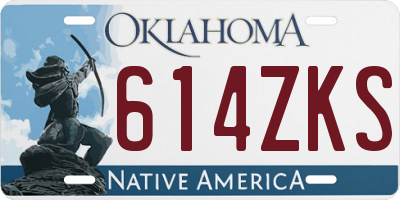 OK license plate 614ZKS
