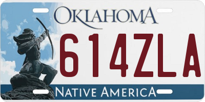 OK license plate 614ZLA