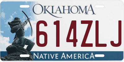 OK license plate 614ZLJ