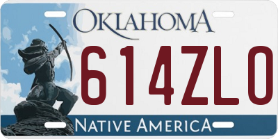 OK license plate 614ZLO