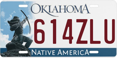 OK license plate 614ZLU