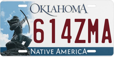 OK license plate 614ZMA