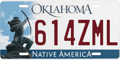 OK license plate 614ZML