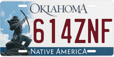 OK license plate 614ZNF