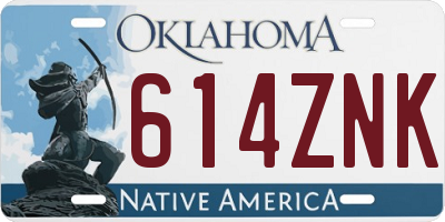 OK license plate 614ZNK