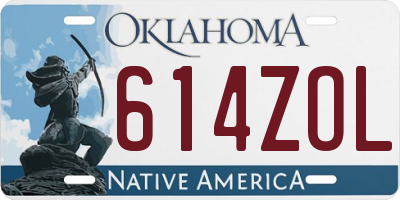 OK license plate 614ZOL