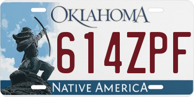OK license plate 614ZPF