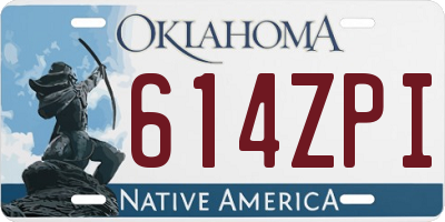 OK license plate 614ZPI