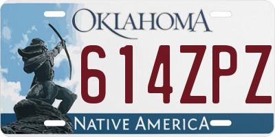 OK license plate 614ZPZ