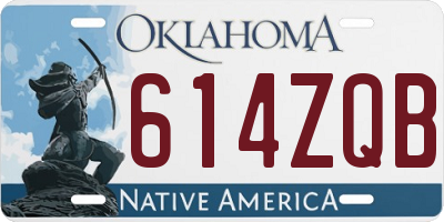 OK license plate 614ZQB