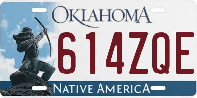 OK license plate 614ZQE