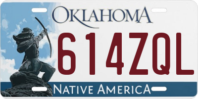 OK license plate 614ZQL