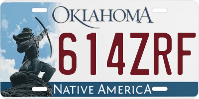OK license plate 614ZRF