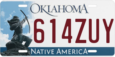 OK license plate 614ZUY