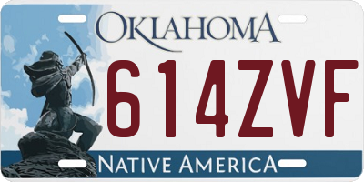 OK license plate 614ZVF