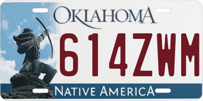 OK license plate 614ZWM