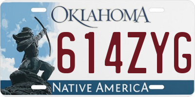 OK license plate 614ZYG