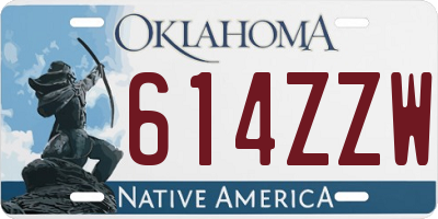 OK license plate 614ZZW