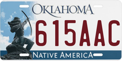 OK license plate 615AAC