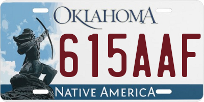 OK license plate 615AAF