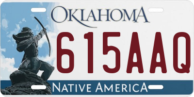OK license plate 615AAQ