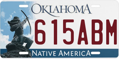 OK license plate 615ABM