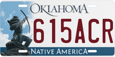 OK license plate 615ACR