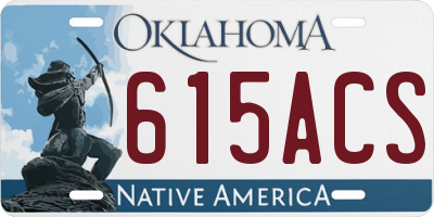 OK license plate 615ACS