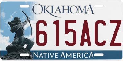 OK license plate 615ACZ