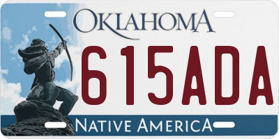 OK license plate 615ADA