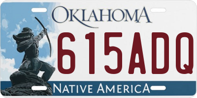 OK license plate 615ADQ