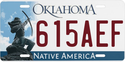 OK license plate 615AEF