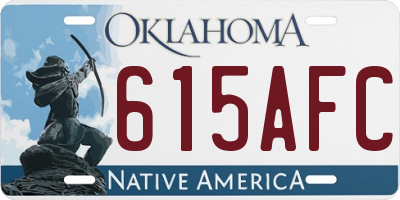 OK license plate 615AFC