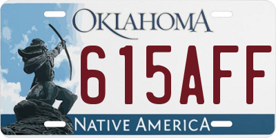 OK license plate 615AFF